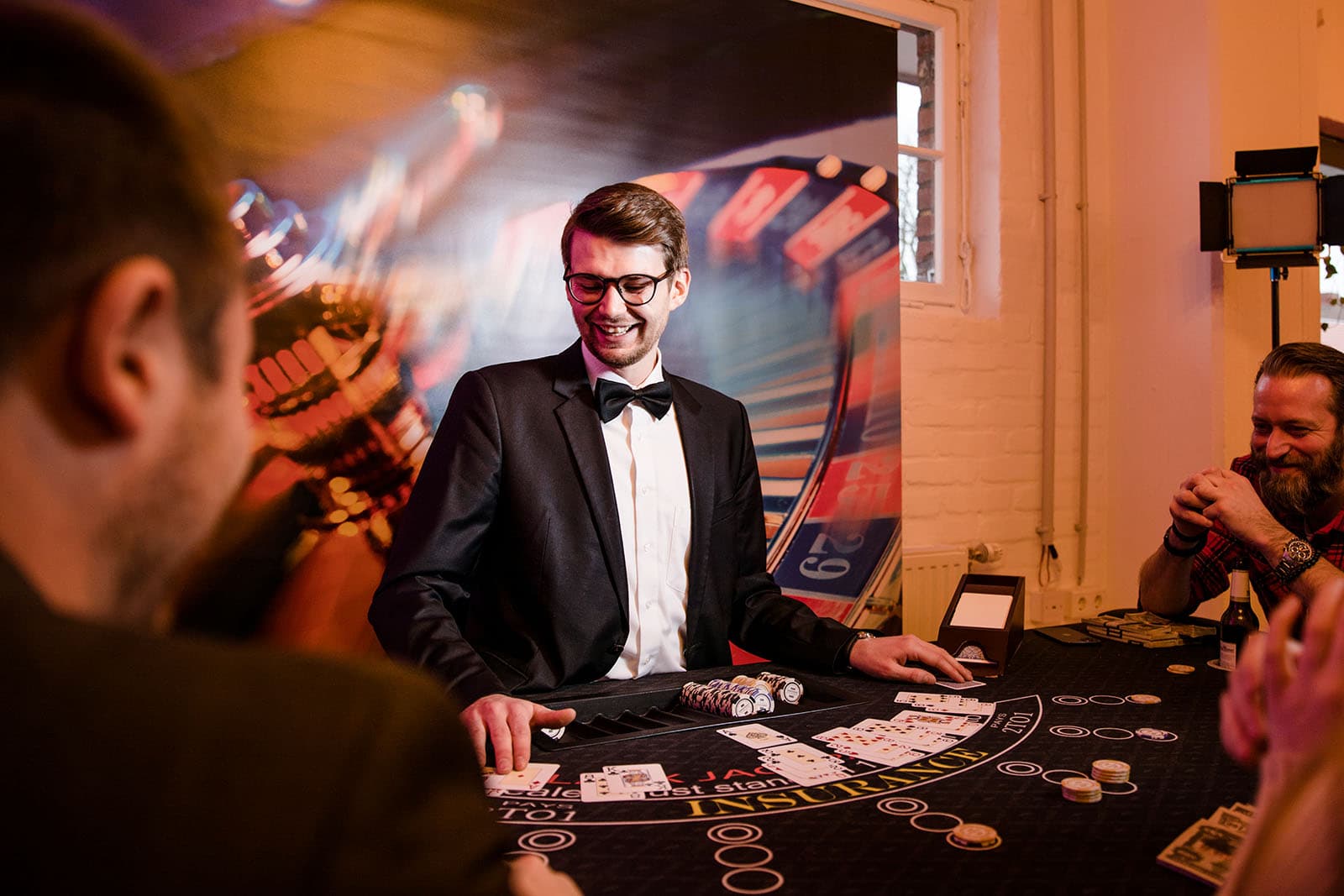 Croupier von German Casino Events am Blackjack-Tisch